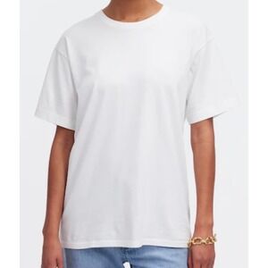 NWT‎ Madewell Size Medium White 100% Cotton Relaxed Oversized Tee Causal
